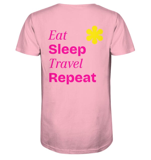 Eat. Sleep. Travel. Repeat. T-Shirt - Cotton Pink – Bild 3